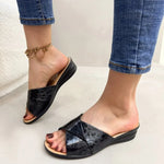 Gold Flat Sequin Cloth Slippers for Women 2026 summer Casual Flat Sandals for Women Fashion Sandals Outdoor Flip Flops36-42