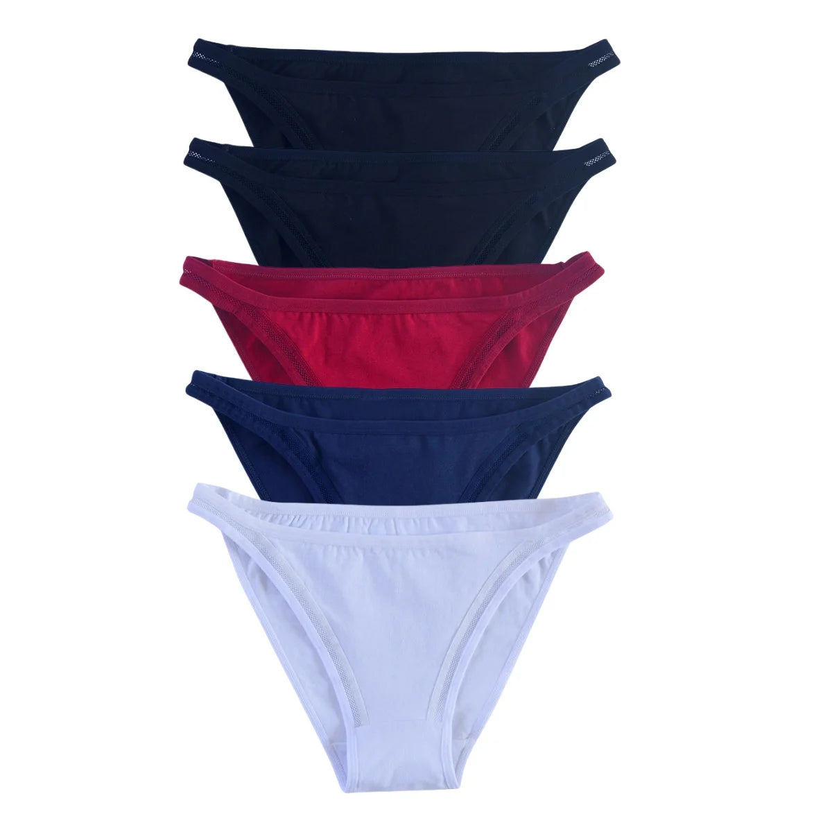 5Pcs/Set Cotton Panties Women Low Rise Briefs Solid Color Underwear Comfort Breathable Underpants M-XL Sexy Lingerie