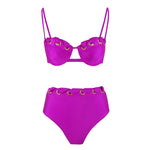 2024 Sexy Brazilian Bikini Set High Waist Golden Printed Women Swimwear Push Up Bikinis Swimsuit Female Biquini Bathing Suit