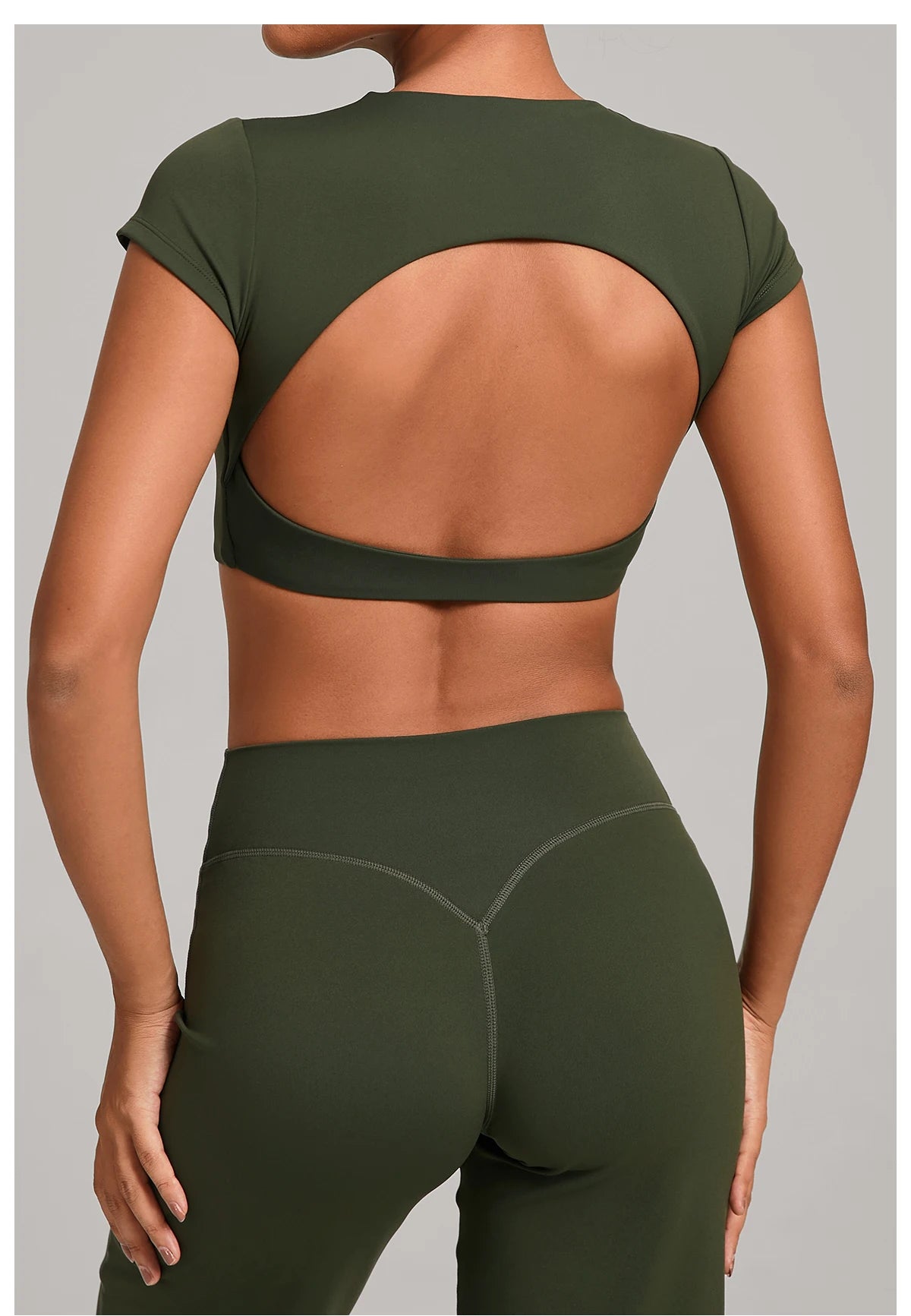 No Padded Women's Yoga T-shirt Short Sleeves Bra Backless Fitness Top Beautiful Back Gym Clothes Form-fitting Running Tee