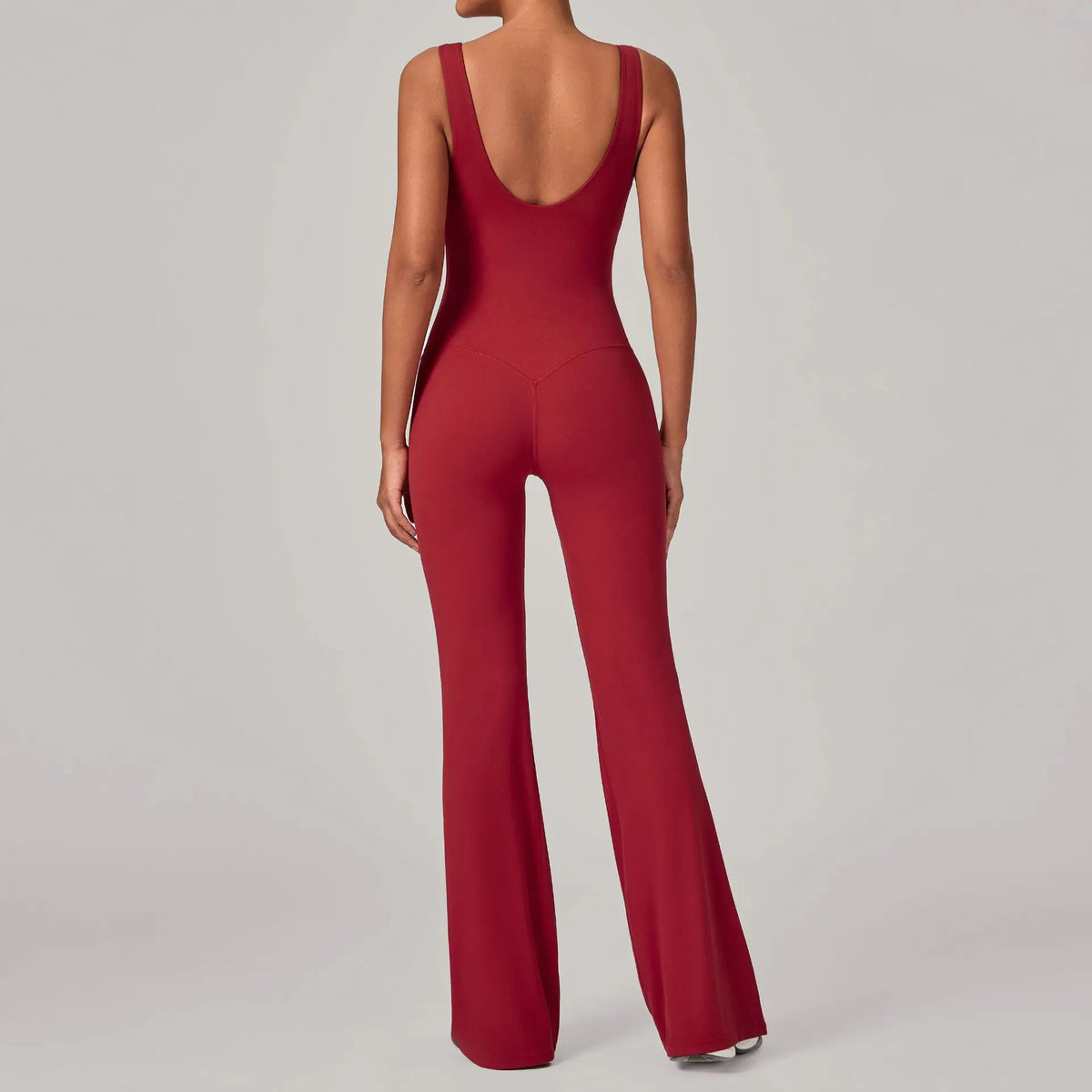 Women's Seamless Yoga Jumpsuits Sports Fitness Sleeveless Hip-lifting Flared One-piece Workout Gym Training Slim Fit Bodysuits
