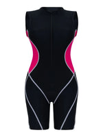 2026 Zipper Sleeveless Swimsuit Women One Piece Slim Swimwear Female Rush Guard Bathing Swimming Swim Surfing Suit Beachwear XXL
