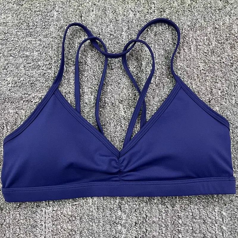 Women's Detachable Strap Yoga Bra Top Seamless Racerback Sweat-Wicking High Support for Yoga Running & Low Impact Workouts