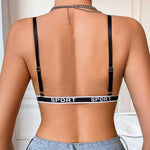 2025 New Style Women Backless Bras Thin Push Up Front Closure Double Strap Deep V Triangle Bra Comfortable Breathable Underwear