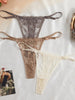 3PCS/Set Women's Sexy Lace Panties Adjustable Strap Floral Underwear Sheer Mesh Lace Sexy Thong