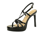 BIGTREE Classic Black Ankle Strap Stiletto Heels Round Toe Open Toe High Heels Women's Versatile Dress Shoesfor All Occasions