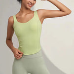 Women's fitness sports vest, camisole, beautiful back, running, shock-absorbing, gathering and slimming, naked feeling, worn ext