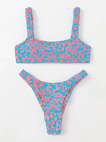 Sexy Micro Bikini Women Orange Leopard Print Push Up Padded Thong Swimsuit Female Cut Out Bathing Suit Swimwear Biquini