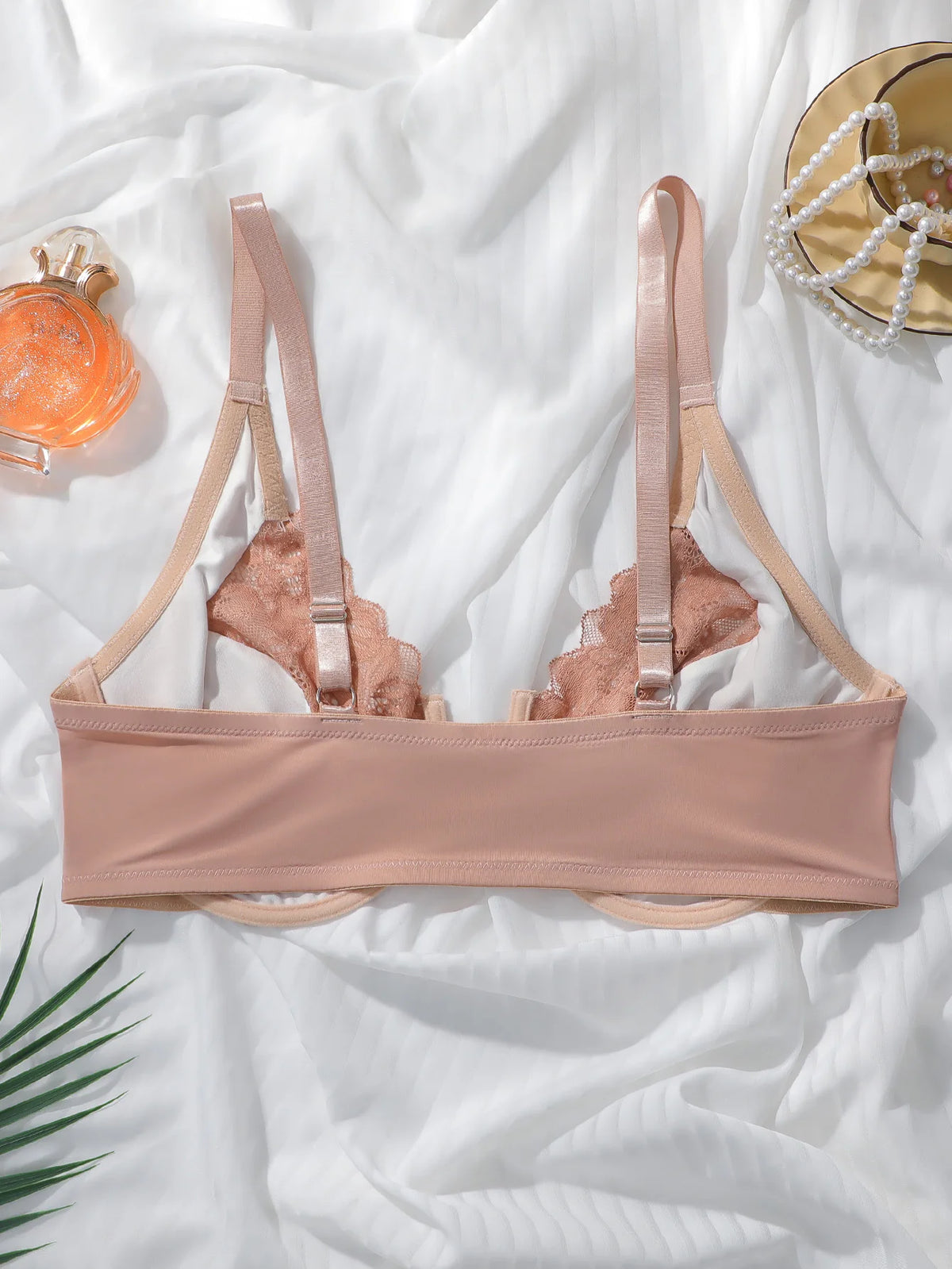 Women's plus size front button bra with lace and steel ring gathered underwear suitable for full figured women 1XL-3XL MR2753