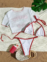 3 Pieces Brazilian Thong Bikinis 2026 Women Trikini Swimwear Female Halter Triangle Swimsuit & Tops Bathing Swimming Swim Suit
