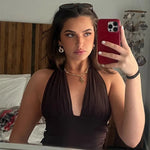 FDYOUI Sexy Deep V-neck Bandage Solid Crop Tops Women's 2026 Summer Halter Off Shoulder Sleeveless T-shirt Vacation Corset Top