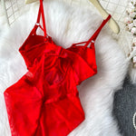 MOYISU Sexy Western Style Bodysuit for Women Sheer Net Halter Push Up Pads Summer Lingerie Figure Control See Through Hot Sale