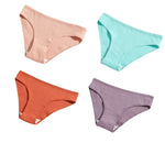 4Pcs/Set Cotton Panties For Women Low Rise Underwear Breathable Briefs Solid Color Sports Underpants Female Lingerie