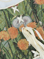 New court Corset dandelion plant flower lace-up and wear corset.