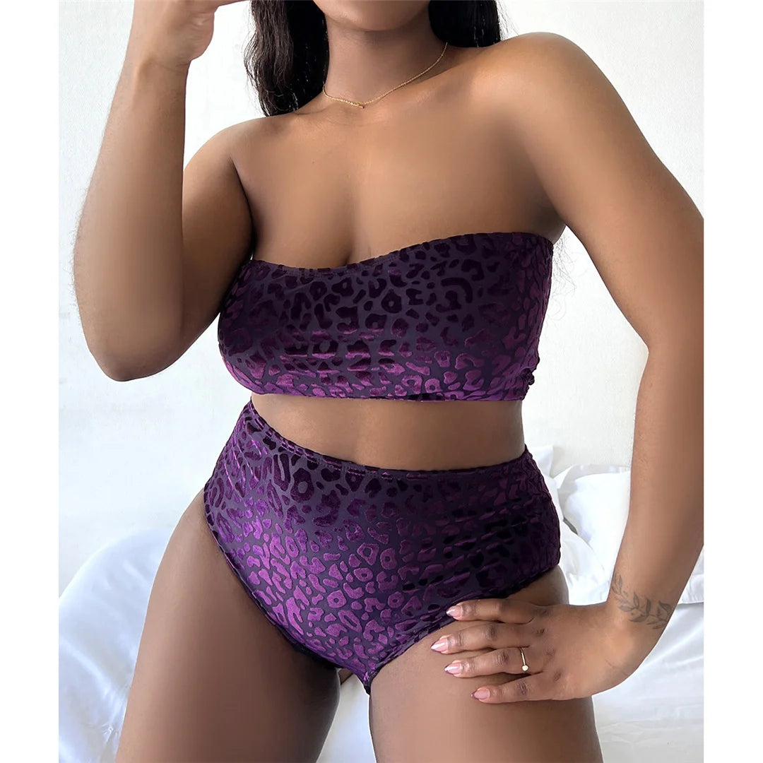 0XL - 4XL New Leopard Bikini Plus Size Large Size Swimwear Women Swimsuit Female Two-pieces Bikini set Bather Bathing Suit K3977