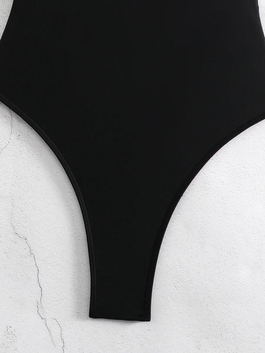 2025 Splicing Underwired V-Bar Women Micro Thong Swimwear One Piece Swimsuit Female Backless Monokini High Cut Bathing Suit Swim