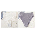 2Pcs/Set Seamless Panties High Waist Briefs Women High Leg Cut Panties Female Underpants Sexy Lingerie Solid Color Underwear S-L