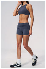 Tight Yoga Clothes Women Speed Drying Shock-absorbing Sports Vest Fitness Suits Outwear Gym Flip Waist Shorts Workout Clothes