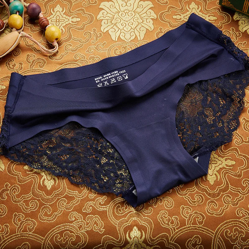 Women's Panties Sexy Lace Seamless Female Underwear Low-Waist Plus Size XXXXL Elasticity Briefs for Ladies Breathable Lingerie