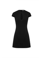 Ahagaga Sexy Mini Dresses Women Elegant Cap Sleeve Slim Bodycon Hollow Out Solid Casual Y2K Formal Office Party Club Vestidos