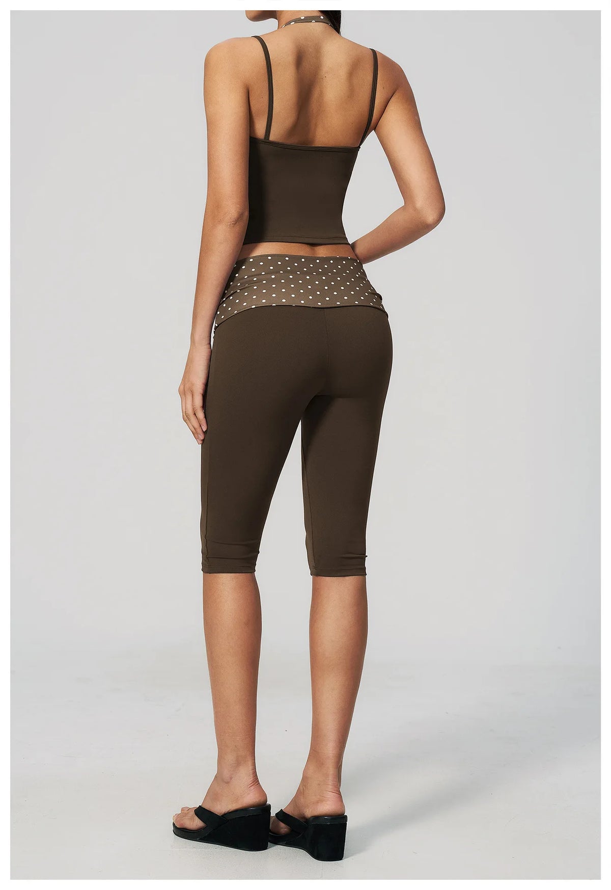 New Fake Two-piece Yoga Sets Women Striped Shock-absorbing Slim Sports Tank Top Fitness Suit Gym High Waist Mid Pants Tracksuit