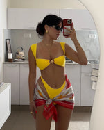 2024 New Sexy Bikinis Push Up Women Swimsuit Starfish Swimwear Brazilian Bikini Set Thong Biquini Female Solid Beachwear