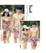 Swimsuit Fashionable Sweet Couple Swimsuit Bikini Three Piece Men's Beach Shorts