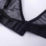 Toucheart 5-Pieces Erotic Lingerie Sexy Hip Skirt For Women Mesh Patchwork Hollow Out See-Through Lure Garters Underwear Suit