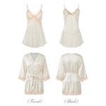 Cute Dress Sexy Charming Pointed Collar Suspender Nightgown Women Summer Satin Fabric V-neck Lace Pajama Set for Home Wear NEW
