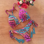 Sexy Bikini Floral Print Swimwear String Bikini Set Push Up Swimsuit Bikinis Women Biquini Beach Bathing Suit Women