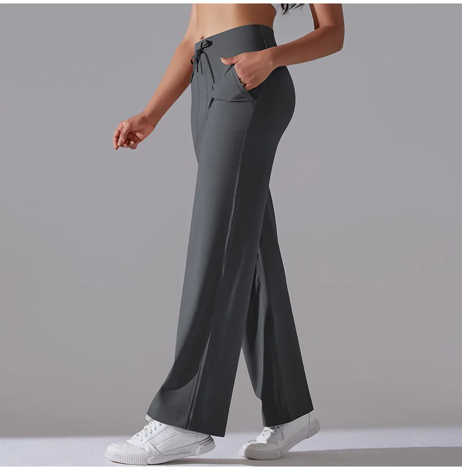 New Yoga Straight Leg Sweatpants Straight Leg Women's Loose Tracksuit Pants Wide Leg Outdoor Gym Running Casual Tracksuit Pants