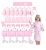 6-15 Set Muti Colors Spa Party Robe for Girls Kids Birthday Party Supplies Favors Spa Day Robes Gowns Sleepover Pyjama Party