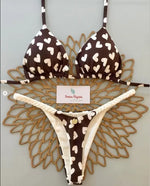 2026 Swimwear Women CuteCherry Print Brazilian Thong Bikini Set Sexy Thong Swimsuit Two Pieces Bathing Suit Women Beach Wear