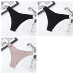 3Pcs/Set Women Ice Silk Panties V-Waist Low Rise Briefs Seamless Underwear Female Quick-Drying Underpants Sexy Lingerie S-L