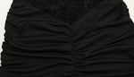 Ahagaga Sexy Patchwork Dresses For Women Short Sleeves Sheath Pleated Slim Fit Hollow Out Lace Basic Trend Streetwear Vestidos