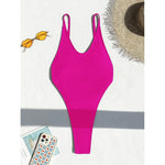 XS -L Sexy High Leg Monokini Extreme String Mini Micro Thong One Piece Swimsuit Women Swimwear Female Bather Bathing Suit V5820C