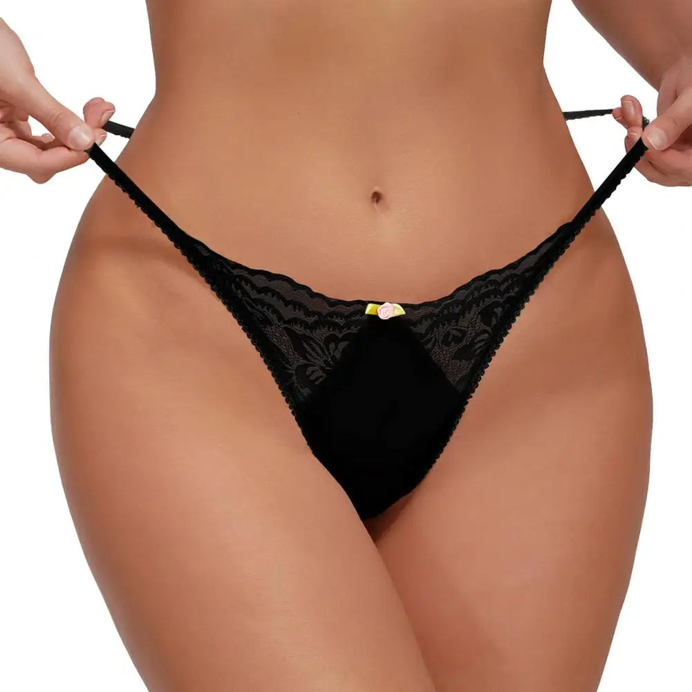 Women G-string Women Panties High Waist Lace Hollow Out Seamless Anti-septic Spaghetti Strap Quick-drying Underpants