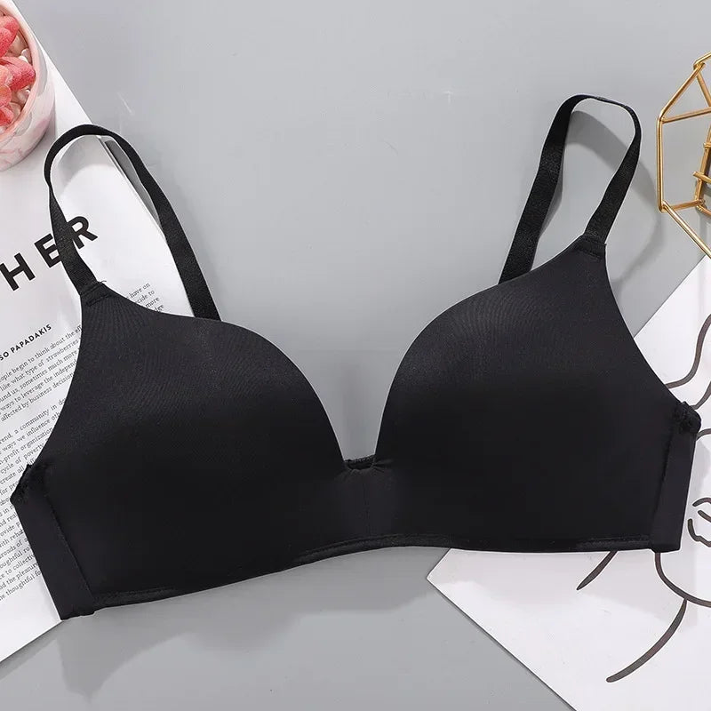 Sexy No Wire Push Up Underwear Women Seamless Bra Girls Students Breathable Thin Bras Female's Bra Breathable Gathered Lingerie