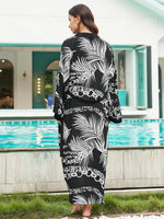 2026 Women Swimsuit Beach Cover Up dress Sleeve Kaftan Beach Tunic Long Pareos Bikinis Cover ups Summer Robe Plage Beachwear