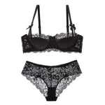 MOYISU French Romance Breathable and Comfortable Breathable Sexy Lace Not Empty Cup Bra Set Pure Desire Girl Super Beautiful