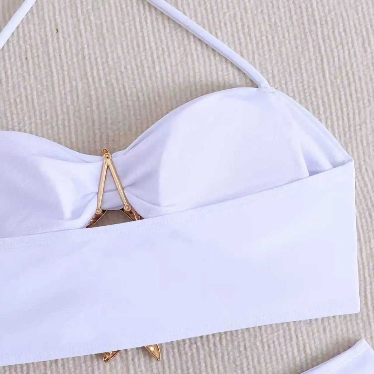 Vintage White Mesh Long Skirt 3 Piece Bikini Set 2026 Swimwear Women Metal Starfish Hollow Out Push Up Bra High Waist Swimsuit