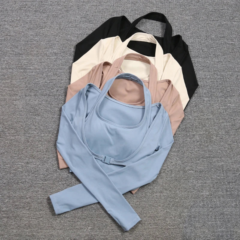 Hanging Neck Yoga Suit Slimming Sports Workout Women Sexy Outdoor Tennis Tops Underwear