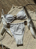 Metal Shell Halter Strappy High Cut Bikini Female Swimsuit Women Swimwear Two-pieces Bikini Set Bather Bathing Suit Swim Lady