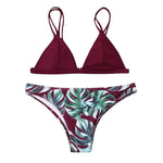 Leaves Print Bikinis Set For Women Swimwear 2024 Padded Push-Up Beachwear Bather Bathing Set Beachwear Summer Bikini Set Femme