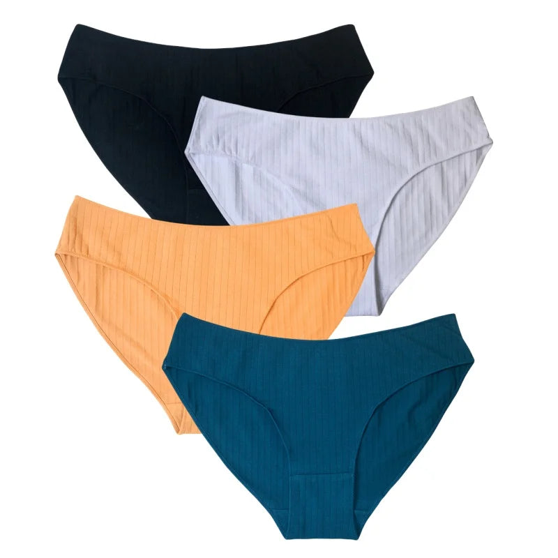 4Pcs/Set Women Low Rise Briefs Women's Cotton Panties Female Underpants Comfort Panties Sexy Lingerie M-XL Underwear