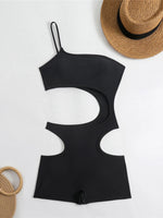Asymmetric One Shoulder High Waist Shorts Cut Out Padded Bather Bathing Suit Swim One Piece Swimsuit Women Swimwear Female K8044
