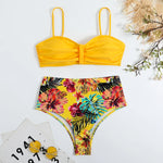 Sexy Bandeau Bikini 2025 Women Swimsuit Floral Swimwear Female High Waist Bikinis Set Swimming Bathing Suits Brazilian Biquini