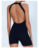 Sexy Fitness Yoga Jumpsuit Women Hollow V Neck Tight Backless Sports One Piece Suits Quick Drying Sleeveless Scrunch Romper