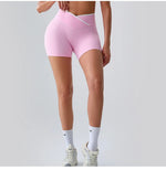 Sports Shorts Cross Waist Women Shorts Women Cycling Jogging Fitness High Waist Push Up Gym Shorts Leggings Women Yoga Clothing