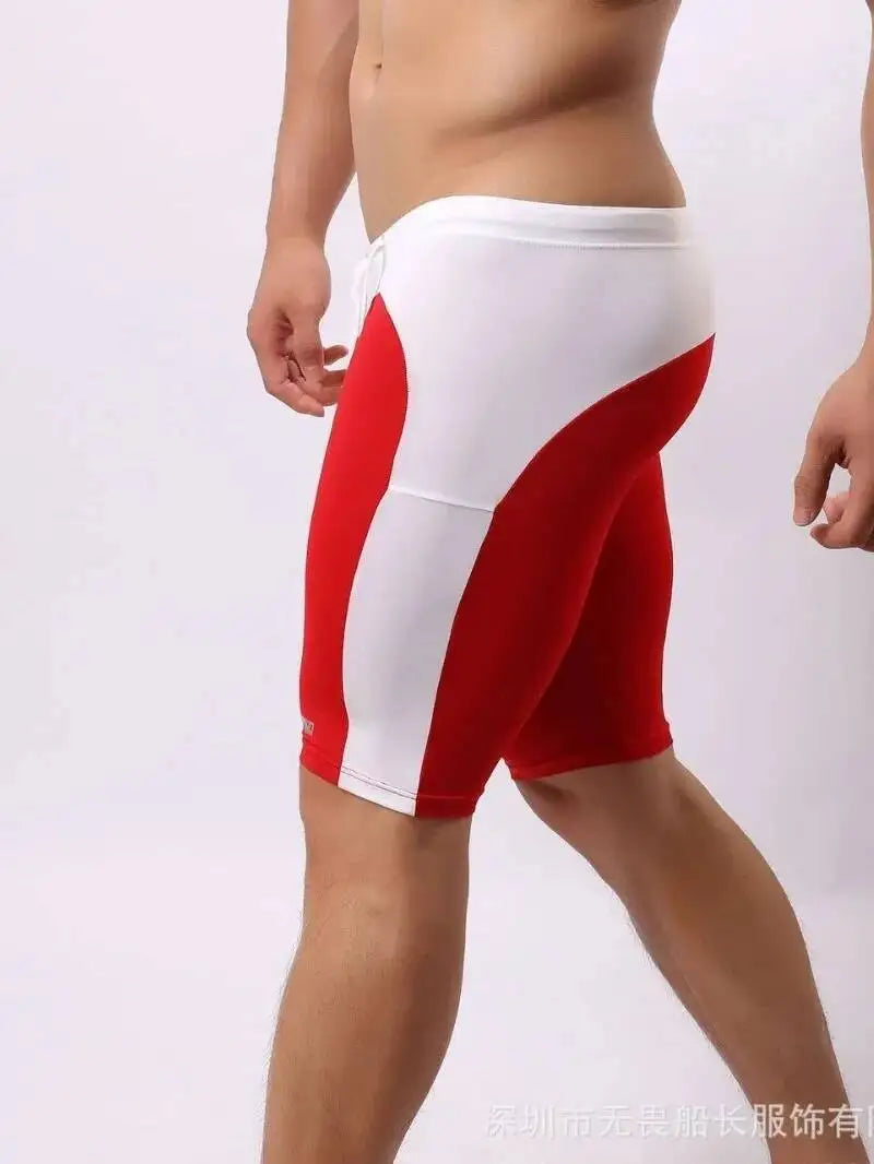 Men's Swimming Trunks Fitness Shorts Casaul Beach Vaction Style For Man Color Blocked Drawstring Elastic Waist Beach Shorts KD14